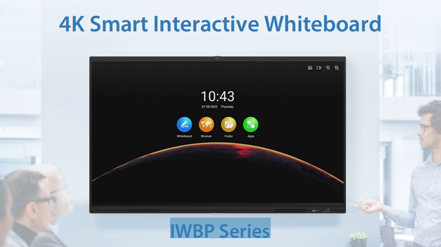 4K Smart Interactive Whiteboard with a split-screen display, optical character recognition